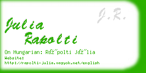 julia rapolti business card